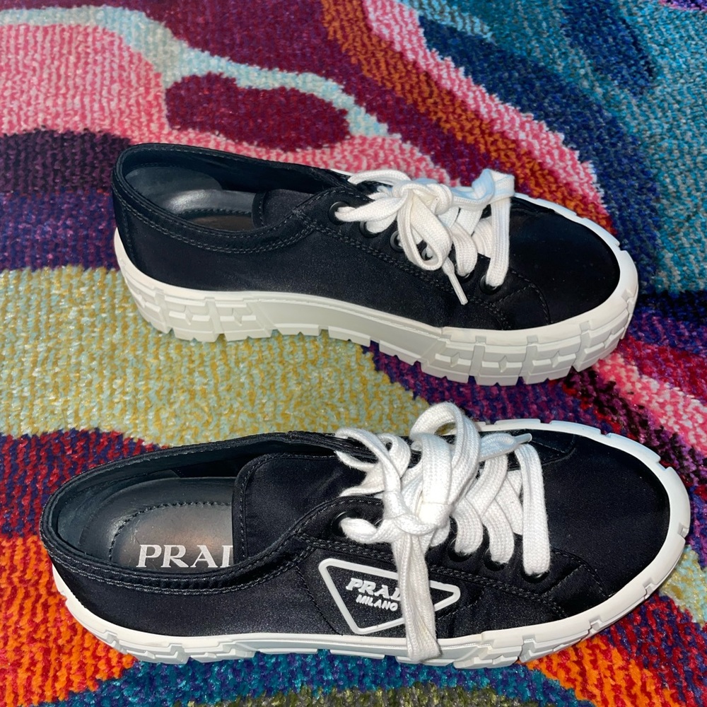 Like New Prada Lug Sole Platform Sneakers - Picture 9 of 15